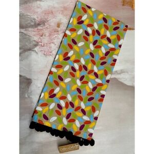 Coton Colors Dish Tea Towel Colorful Cotton Kitchen Pompom Spring Sprinkles NWT!